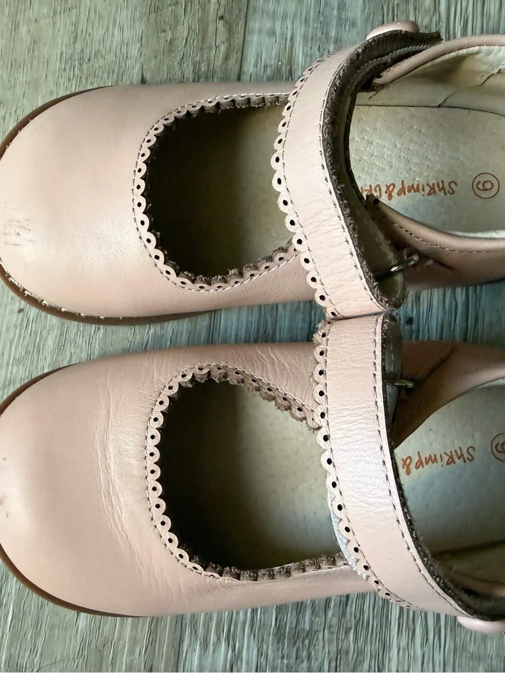 Toddler Pink Mary Jane Dress Shoes with Scallop Trim